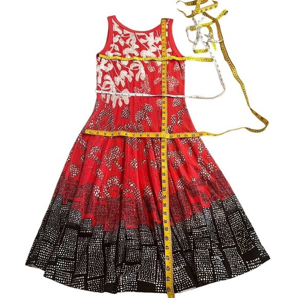 Nic+Zoe Terrace Twirl Floral Sleeveless A-Line Dress Pink, White & Black Size M - Picture 9 of 14